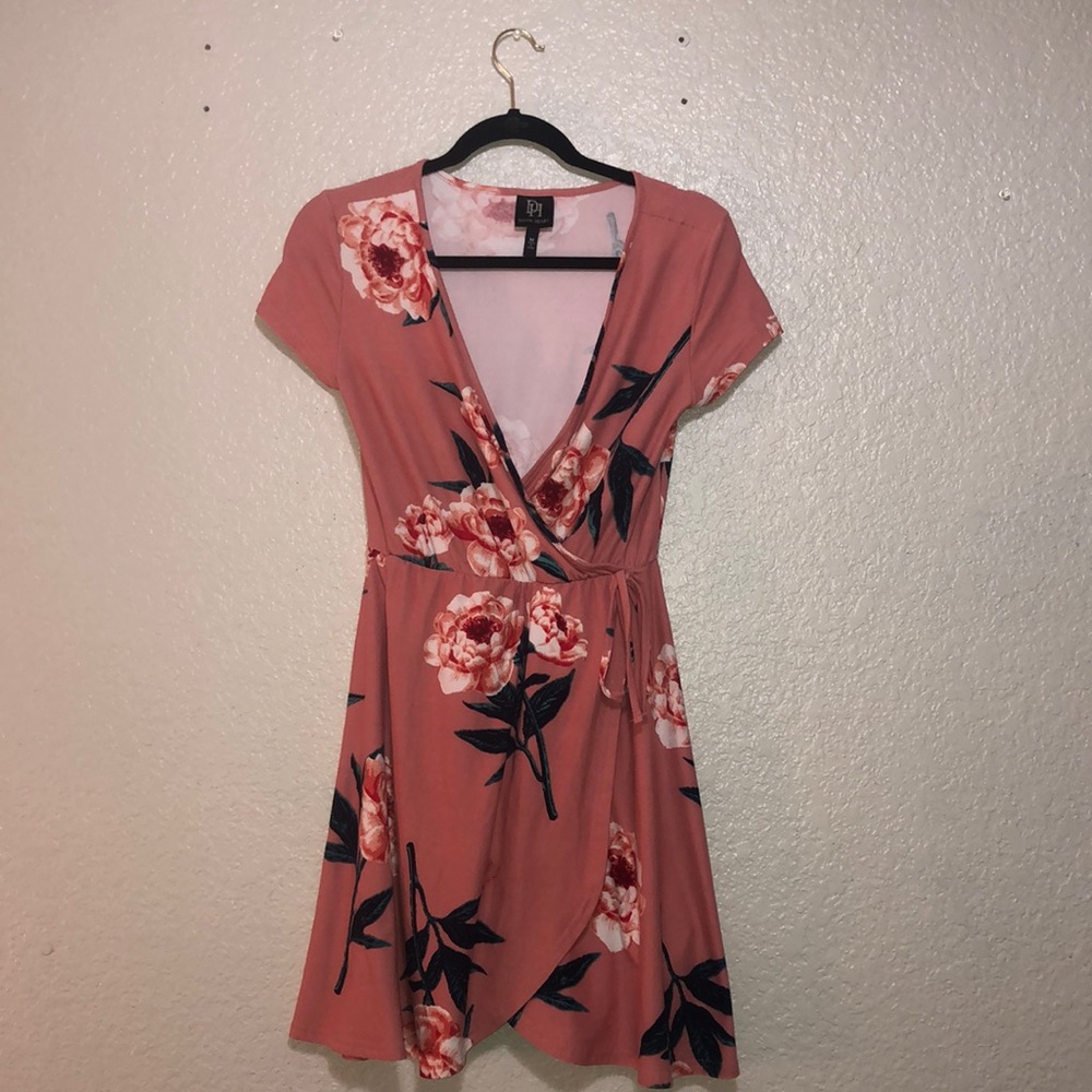dusty pink floral printed dress
